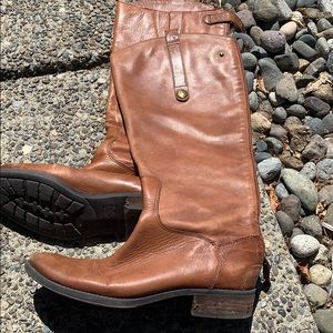 Sam Edelman brown tall leather boots